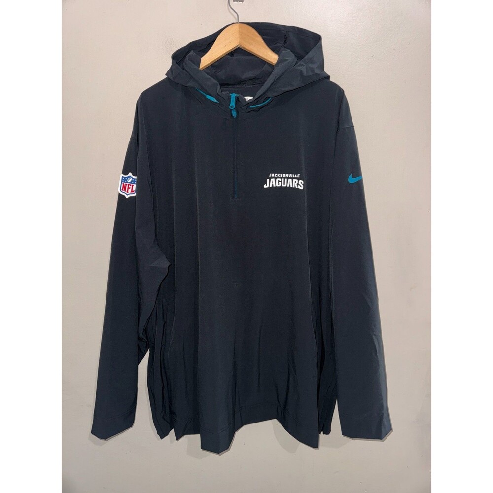 Men 3XL Nike NFL Jacksonville Jaguars Team Issued On-Field 1/2-Zip Hooded Jacket